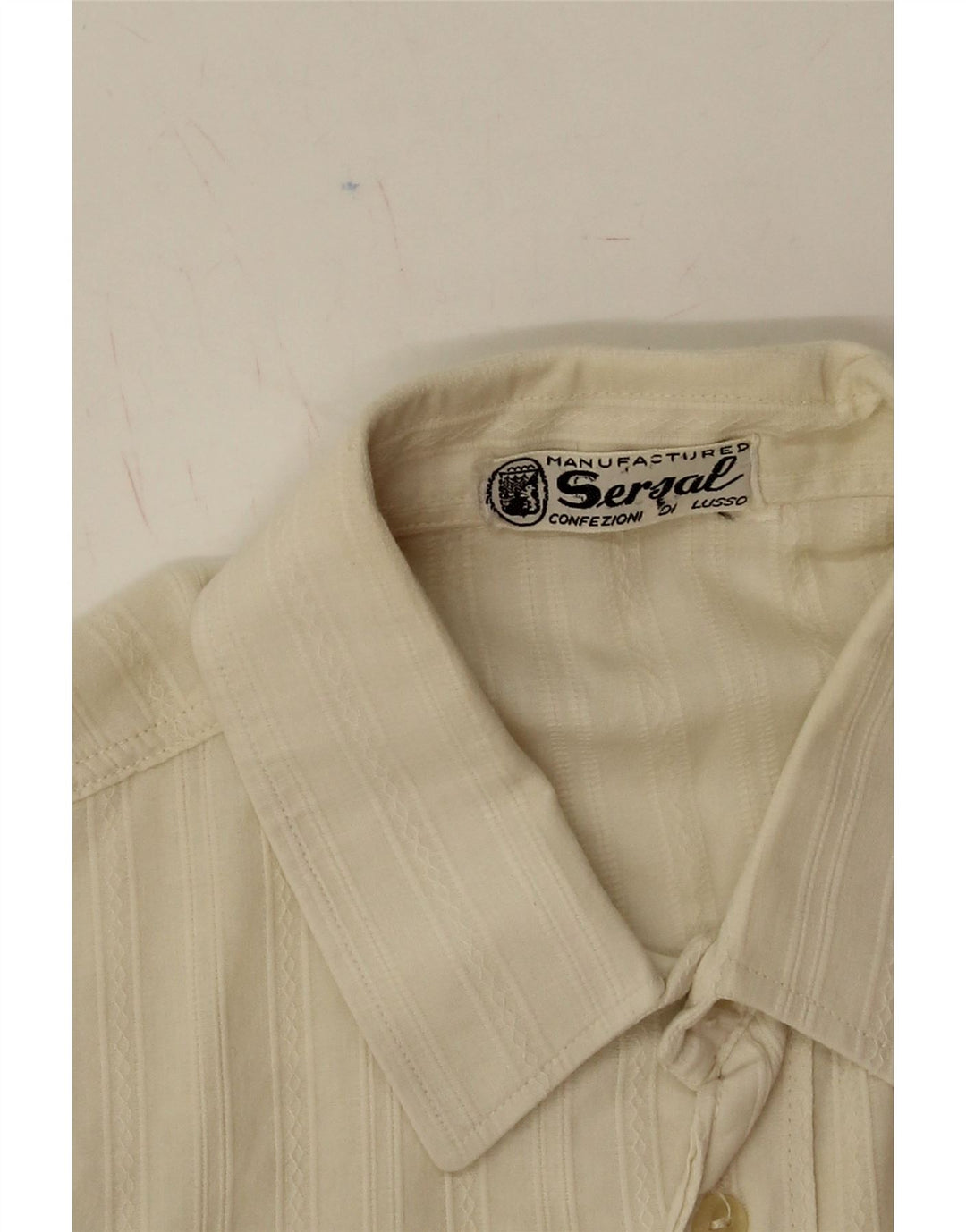 CONFEZIONI DI LUSSO Mens Short Sleeve Shirt Small White Vintage Confezioni Di Lusso and Second-Hand Confezioni Di Lusso from Messina Hembry 