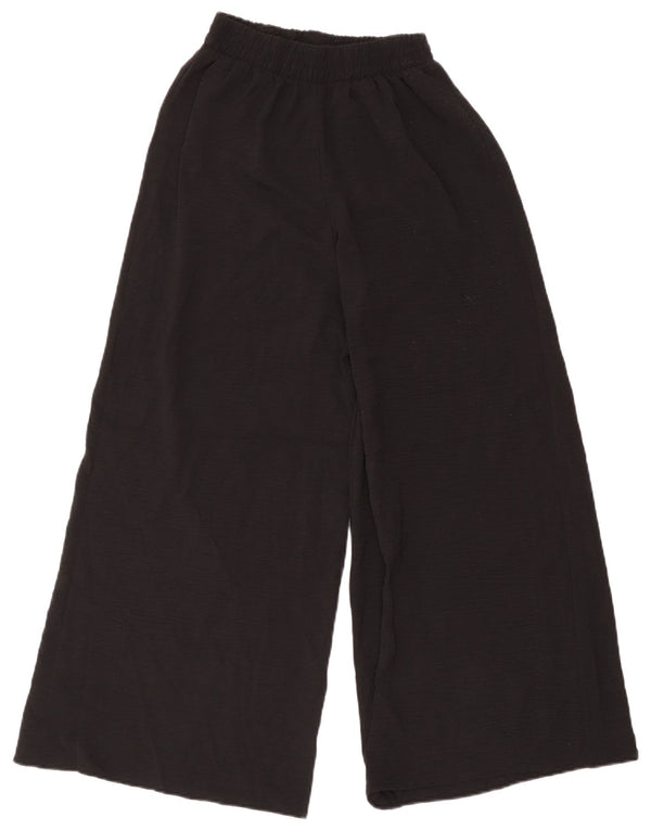 Zara Womens Wide Leg Casual Trousers Small W26 L28 Black Polyester