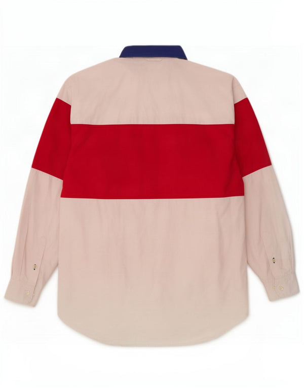 Tommy Hilfiger Mens Shirt Large White Colourblock Cotton