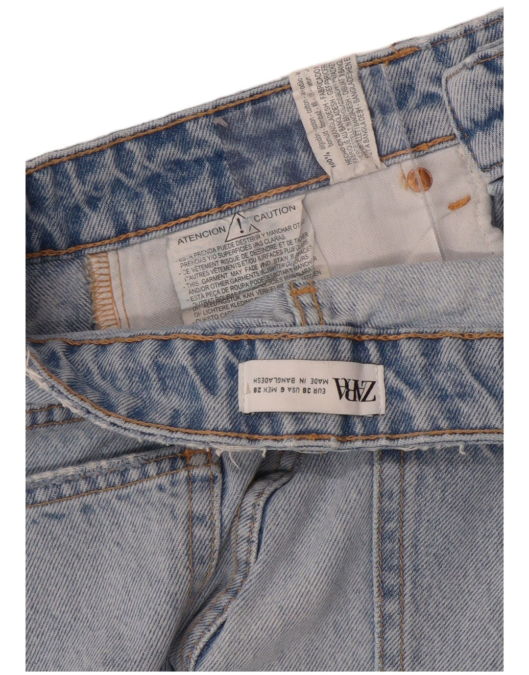 ZARA Womens Straight Jeans EU 38 Small W28 L26 Blue Cotton