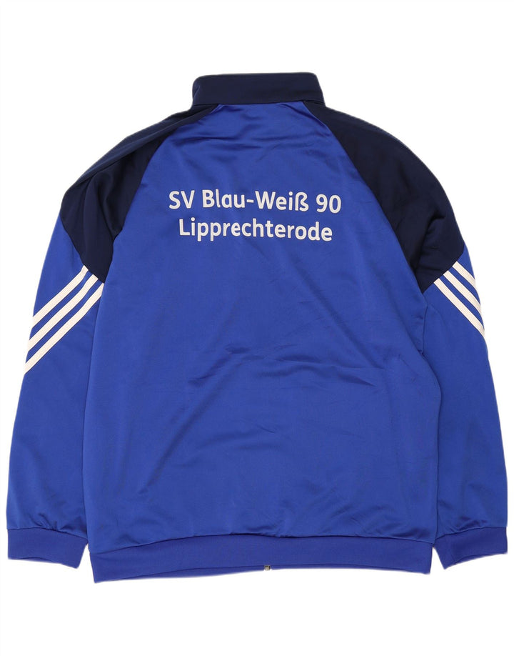 Adidas Mens Graphic Tracksuit Top Jacket Large Blue Colourblock Polyester