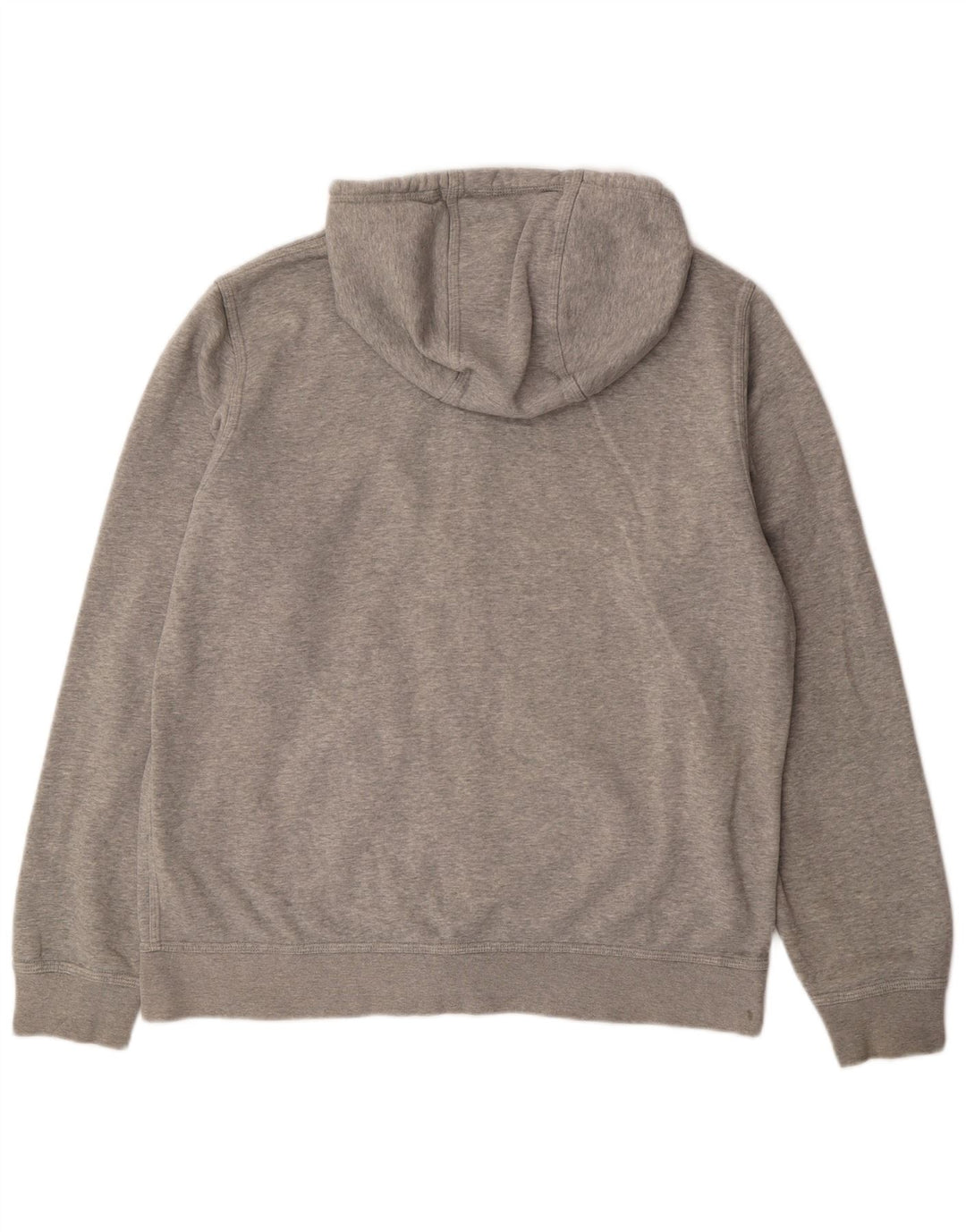 NIKE Mens Zip Hoodie Sweater Large Grey Cotton