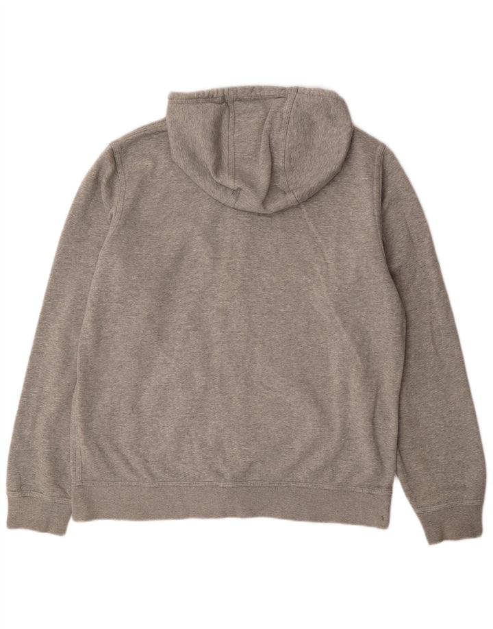 NIKE Mens Zip Hoodie Sweater Large Grey Cotton