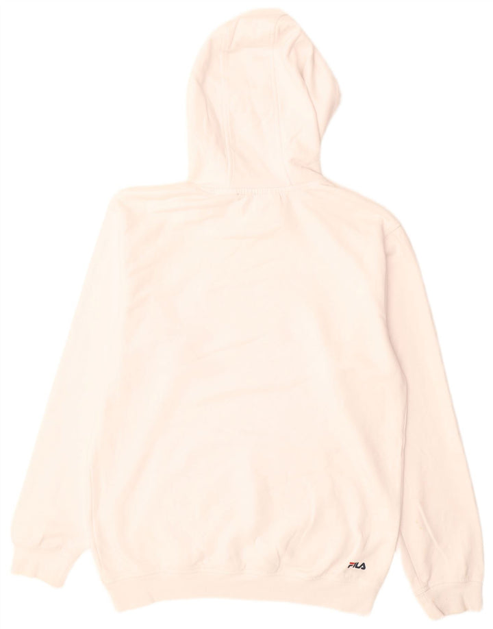 Fila Mens Graphic Hoodie Jumper Medium White