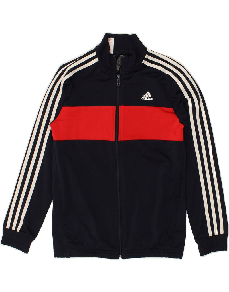 ADIDAS Boys Tracksuit Top Jacket 11-12 Years Navy Blue Colourblock | Vintage Adidas | Thrift | Second-Hand Adidas | Used Clothing | Messina Hembry 