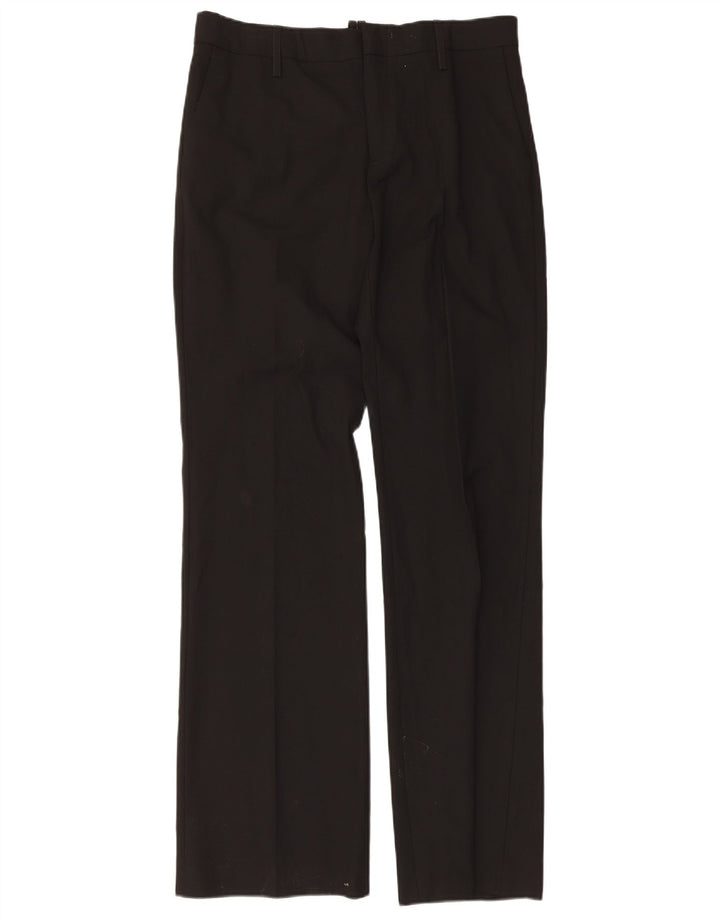 Zara Womens Straight Chino Trousers EU 40 Medium W30 L34 Black Polyester