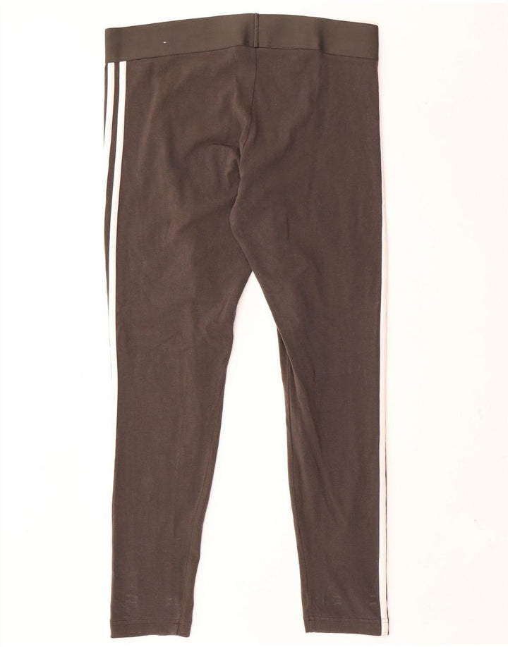 Adidas Womens Leggings UK 16/18 Large  Grey Cotton