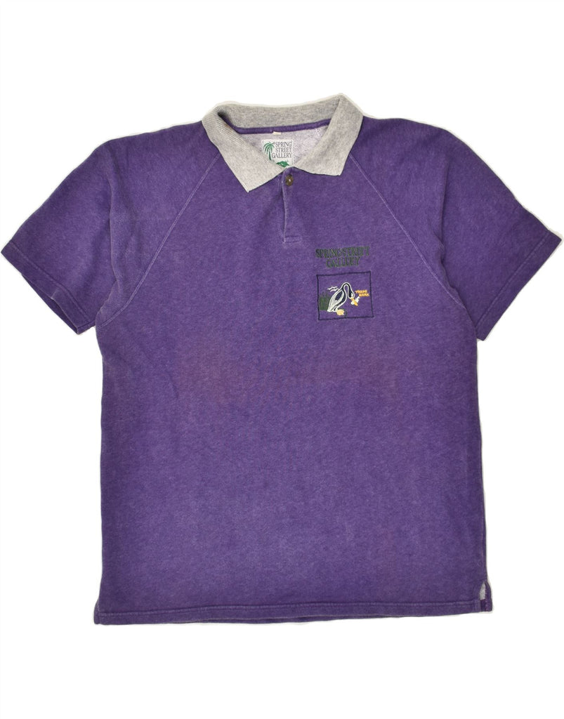 VINTAGE Mens Polo Shirt Large Purple Cotton | Vintage Vintage | Thrift | Second-Hand Vintage | Used Clothing | Messina Hembry 