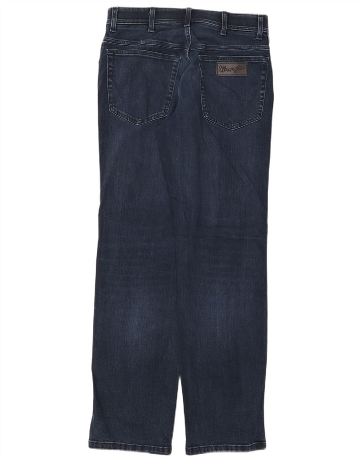 Wrangler Mens Texas Straight Jeans W32 L32 Navy Blue Cotton