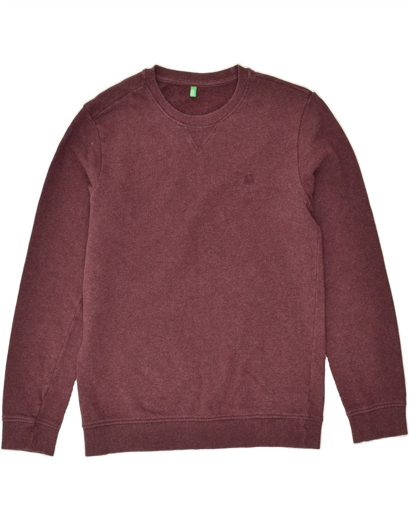 BENETTON Mens Sweatshirt Jumper Small Maroon Cotton | Vintage Benetton | Thrift | Second-Hand Benetton | Used Clothing | Messina Hembry 
