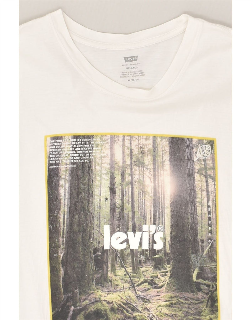 LEVI'S Mens Relaxed Fit Graphic T-Shirt Top XL White Cotton | Vintage Levi's | Thrift | Second-Hand Levi's | Used Clothing | Messina Hembry 