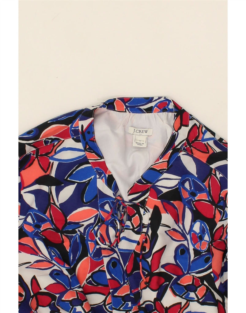 J. CREW Womens 3/4 Sleeve A-Line Dress UK 16 Large Blue Floral Polyester Vintage J. Crew and Second-Hand J. Crew from Messina Hembry 