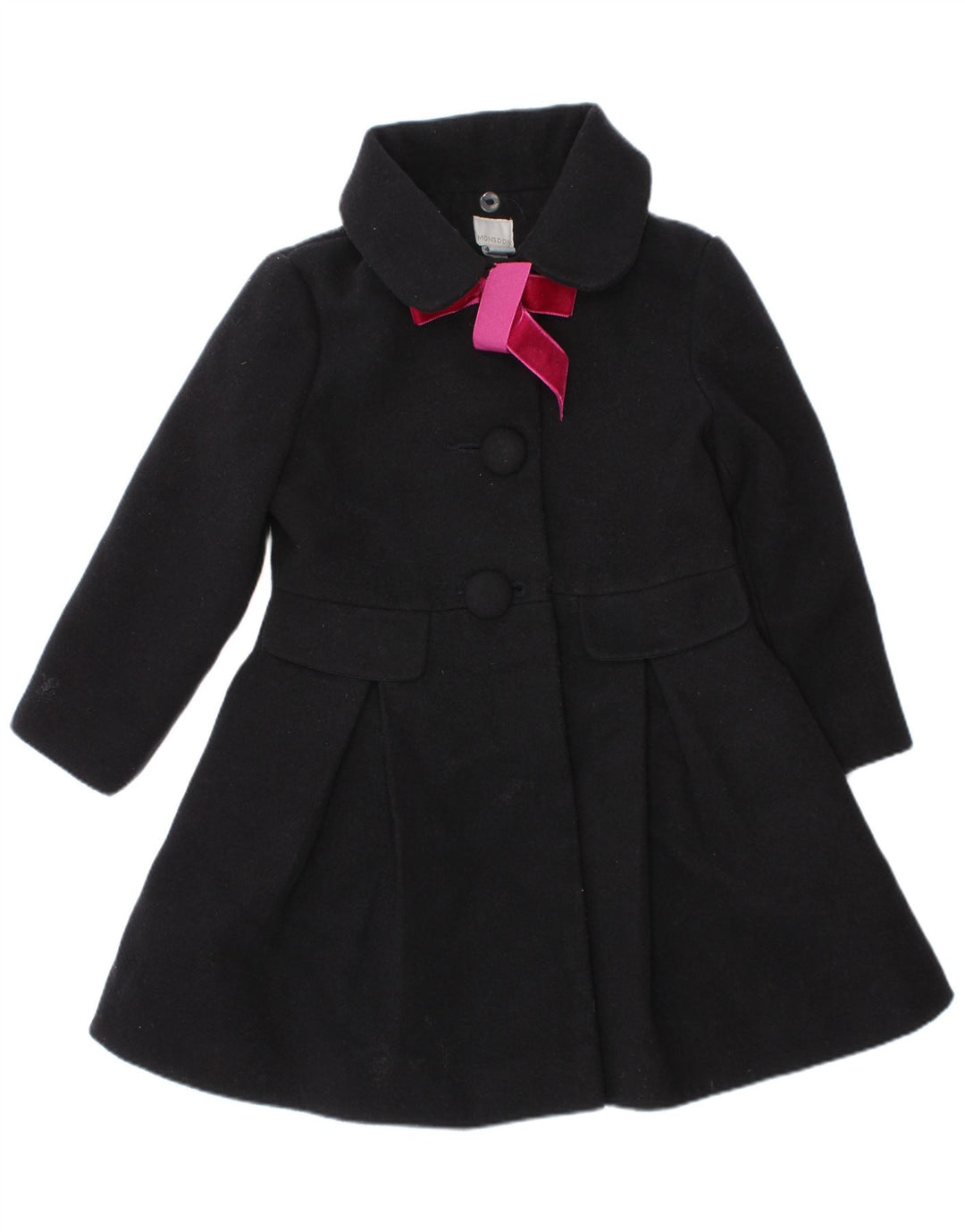 Monsoon Girls Overcoat 3-4 Years Black Polyester