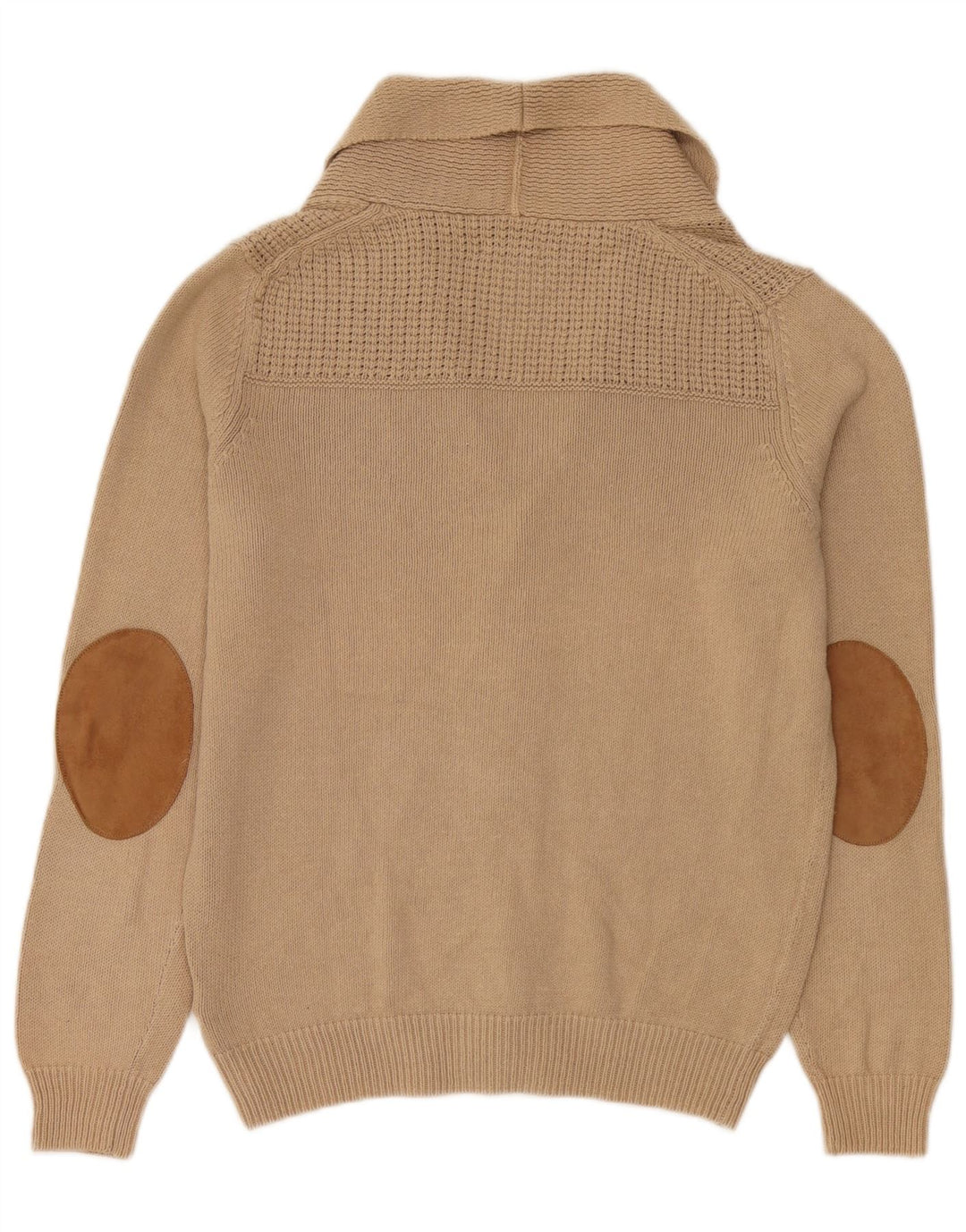 Massimo Dutti Mens Cardigan Sweater Medium Beige Cotton