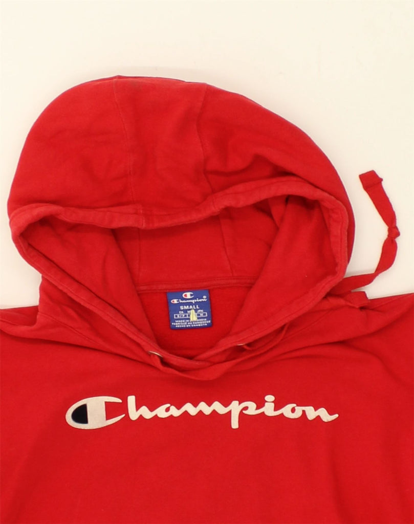 CHAMPION Mens Graphic Hoodie Jumper Small Red Cotton | Vintage Champion | Thrift | Second-Hand Champion | Used Clothing | Messina Hembry 