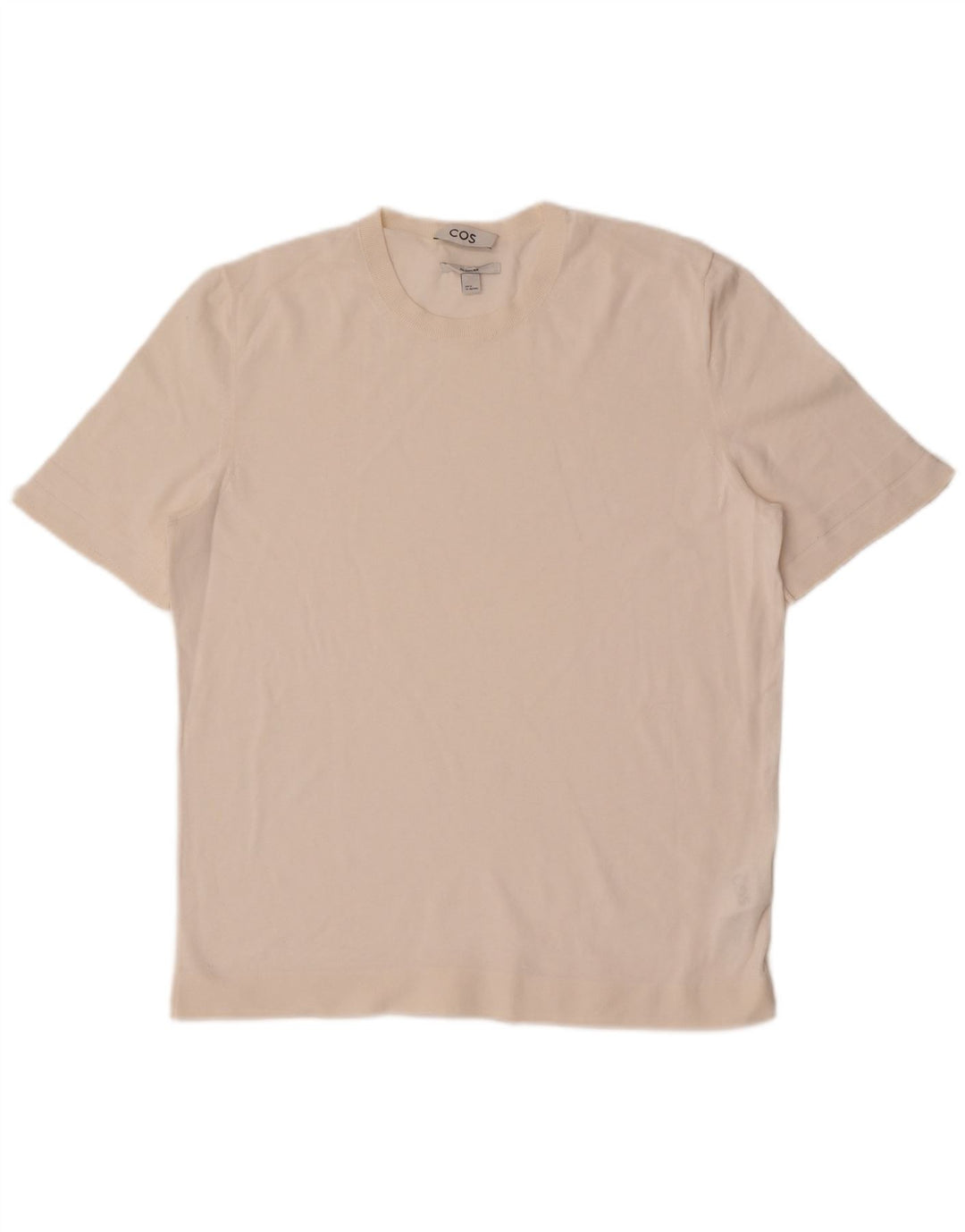 Cos Womens Regular T-Shirt Top UK 14 Medium White Cotton
