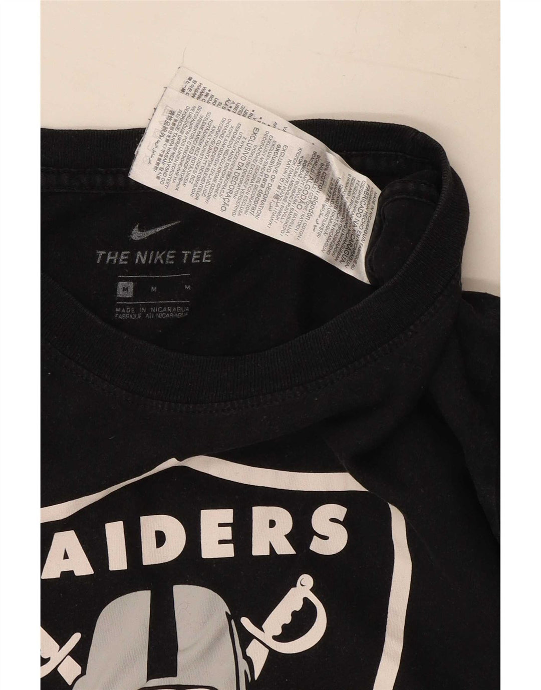 Nike Mens Raiders Graphic T-Shirt Top Medium Black Cotton
