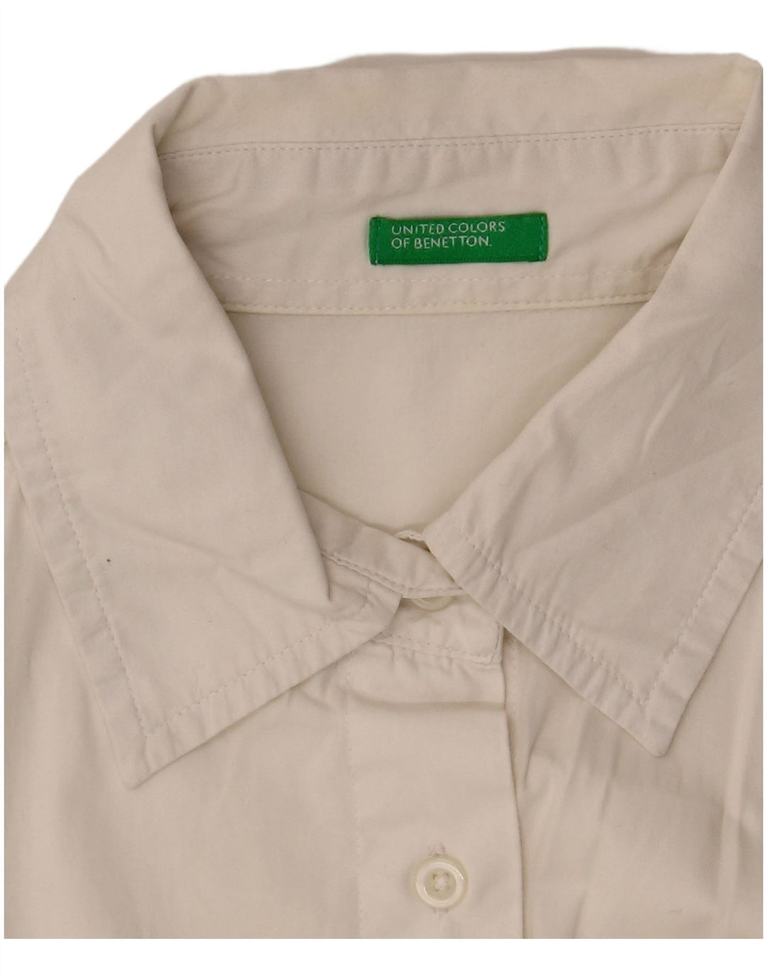 Benetton Womens Short Sleeve Shirt UK 10 Small White