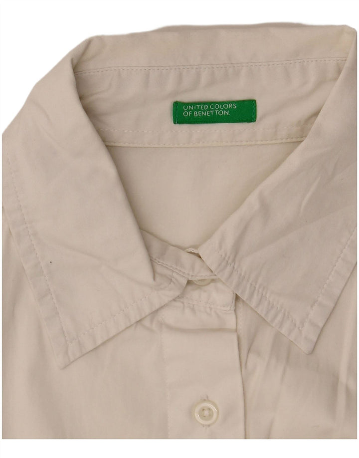 Benetton Womens Short Sleeve Shirt UK 10 Small White