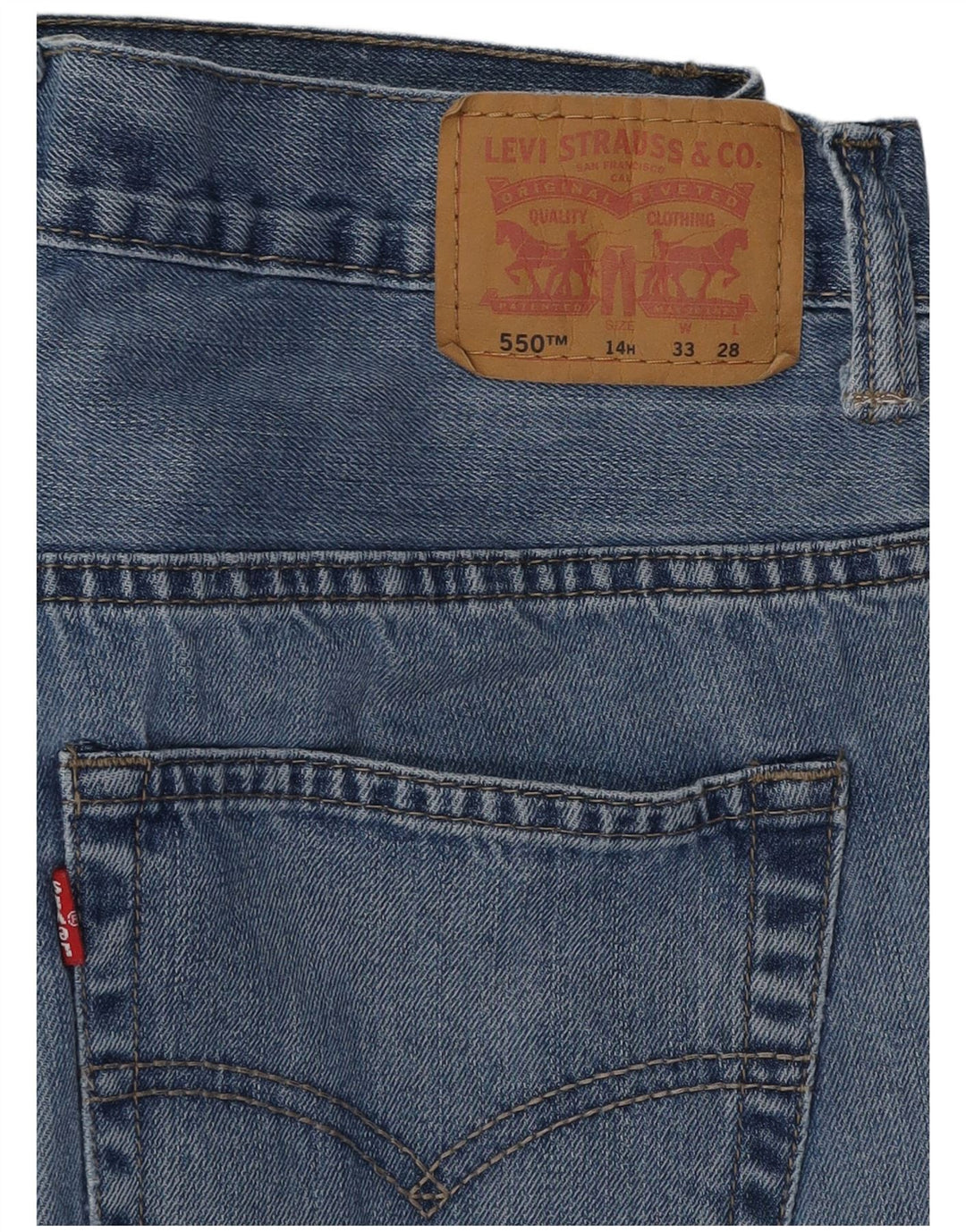 LEVI'S Boys 550 Relaxed Fit Straight Jeans 13-14 Years W33 L28 Blue Cotton