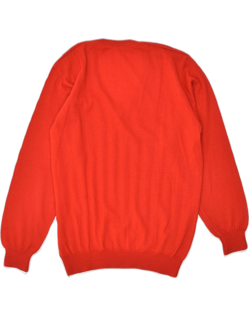 VINTAGE Mens V-Neck Jumper Sweater Large Red Wool | Vintage Vintage | Thrift | Second-Hand Vintage | Used Clothing | Messina Hembry 