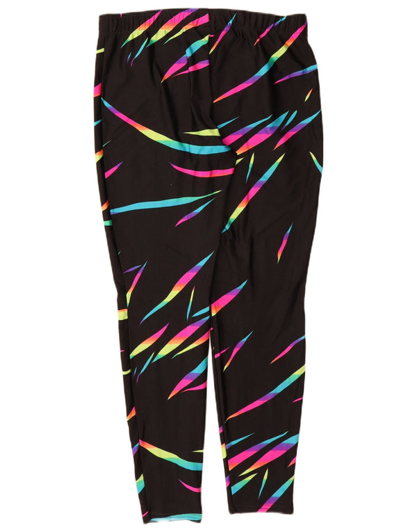 Rodeo Womens Leggings UK 14 Large  Black Striped Nylon
