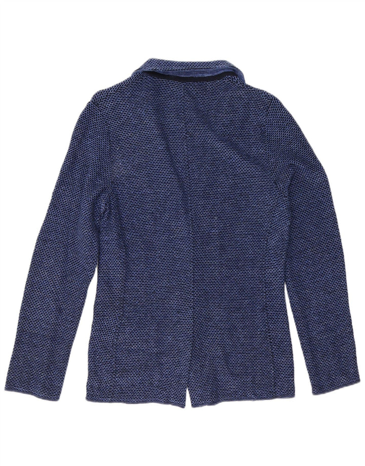 Lardini Womens 2 Button Blazer Jacket UK 12 Medium Blue Spotted Cotton