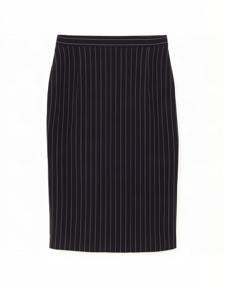 Mondi Womens Midi Skirt EU 40 Medium W28 Navy Blue Striped Polyester