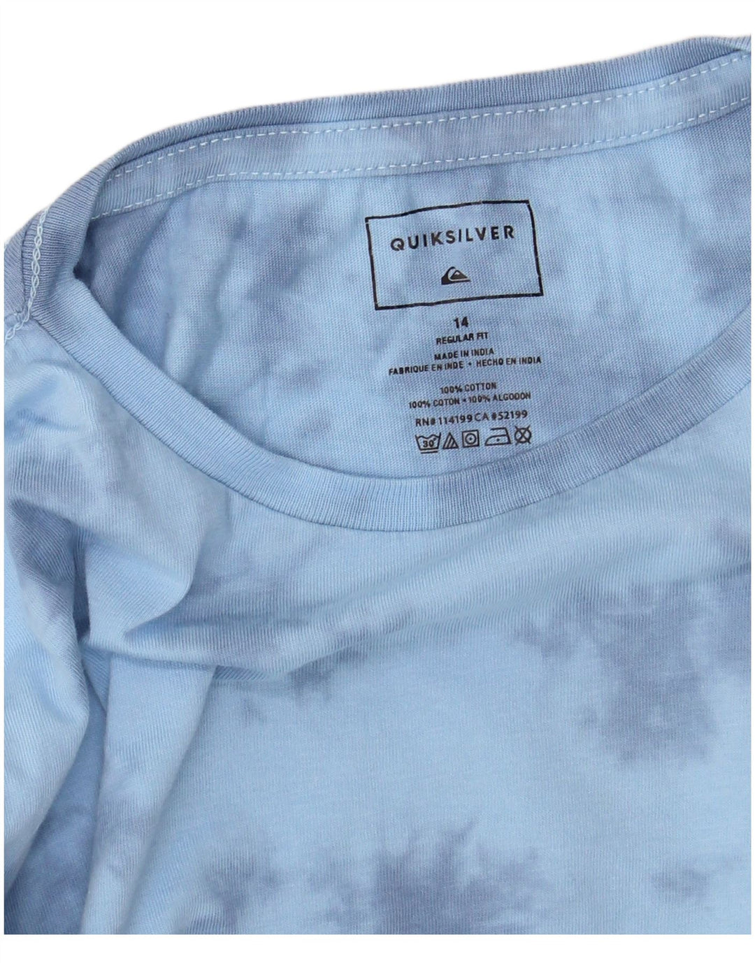 Quiksilver Boys Regular Fit Pullover Tracksuit Top 13-14 Years Blue Tie Dye
