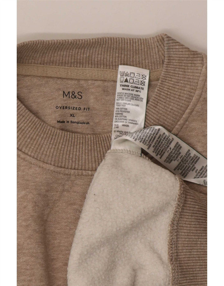 Marks & Spencer Mens Oversized Sweatshirt Jumper XL Grey Flecked Cotton