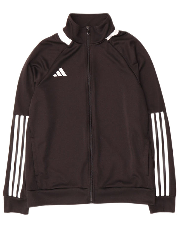 Adidas Boys Aeroready Tracksuit Top Jacket 13-14 Years Black Colourblock