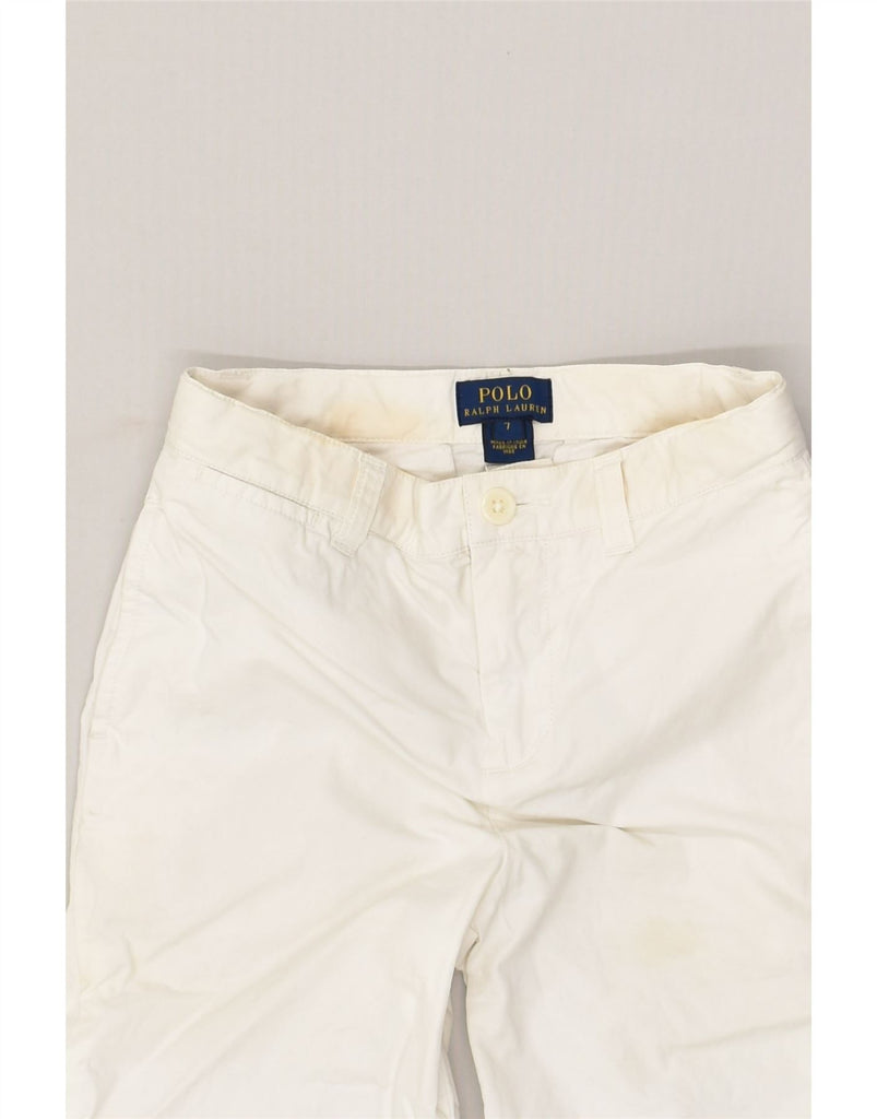 POLO RALPH LAUREN Boys Chino Shorts 6-7 Years W23 White Cotton | Vintage Polo Ralph Lauren | Thrift | Second-Hand Polo Ralph Lauren | Used Clothing | Messina Hembry 