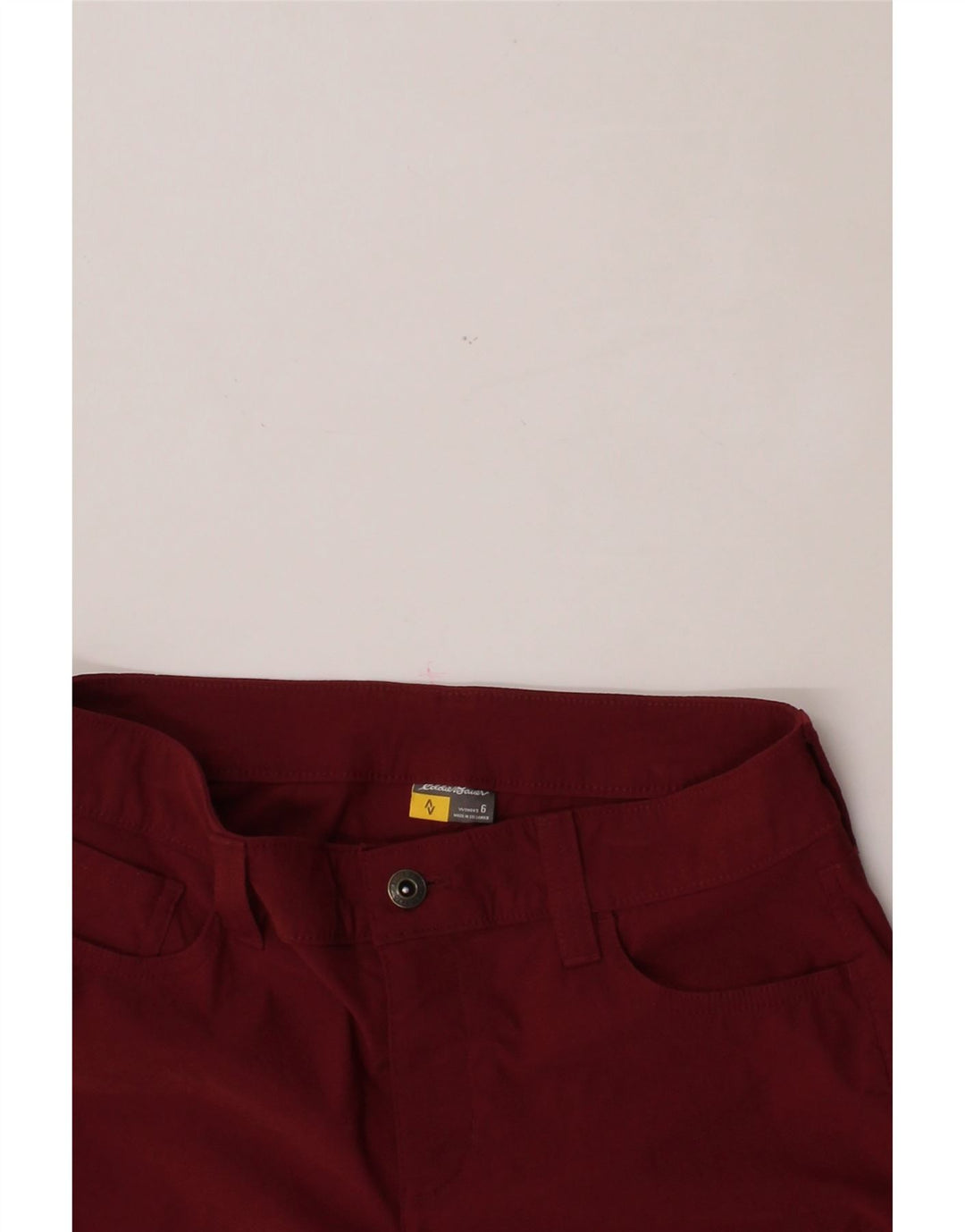 EDDIE BAUER Womens Slim Casual Trousers US 6 Medium W30 L31 Red Nylon Vintage Eddie Bauer and Second-Hand Eddie Bauer from Messina Hembry 