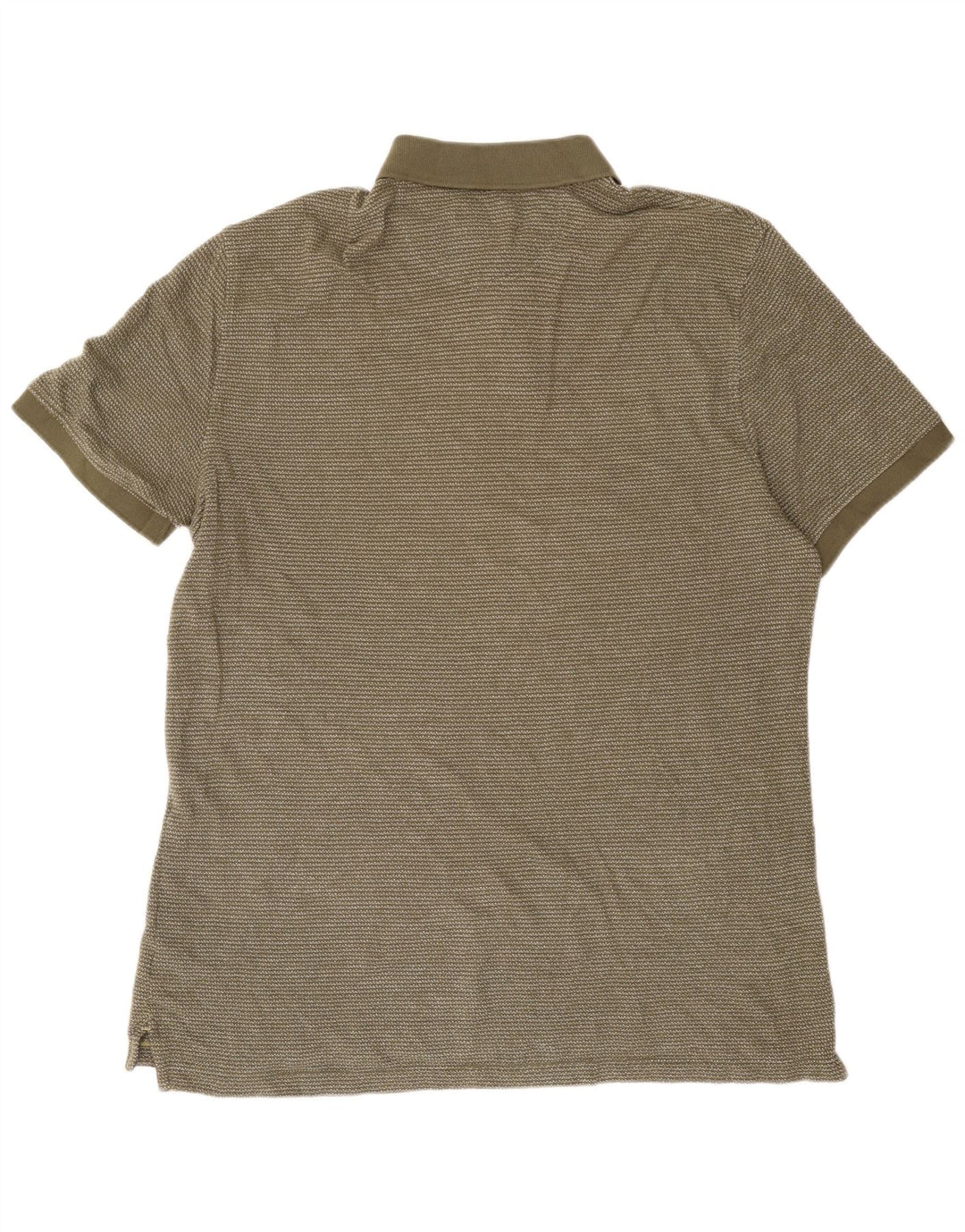 White Stuff Mens Polo Shirt XL Khaki Striped Cotton