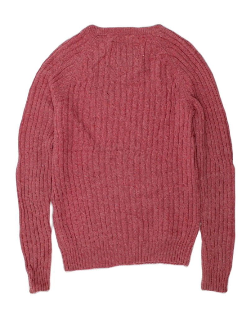 JACK WILLS Womens Crew Neck Jumper Sweater UK 10 Small  Pink Lambswool | Vintage Jack Wills | Thrift | Second-Hand Jack Wills | Used Clothing | Messina Hembry 