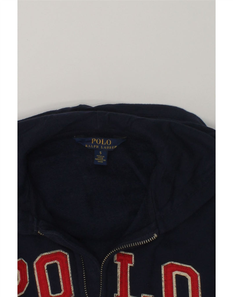 POLO RALPH LAUREN Boys Graphic Zip Hoodie Sweater 4-5 Years Navy Blue | Vintage Polo Ralph Lauren | Thrift | Second-Hand Polo Ralph Lauren | Used Clothing | Messina Hembry 