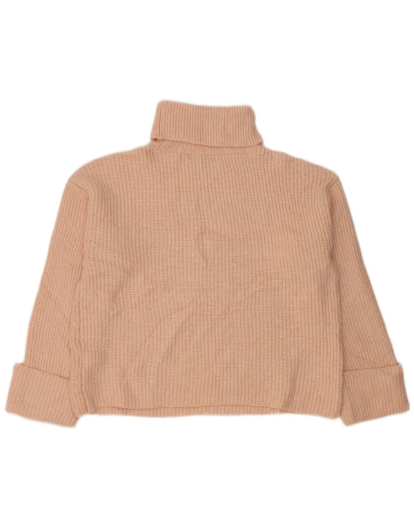Marks & Spencer Womens Oversized Roll Neck Jumper Sweater UK 14 Medium Pink