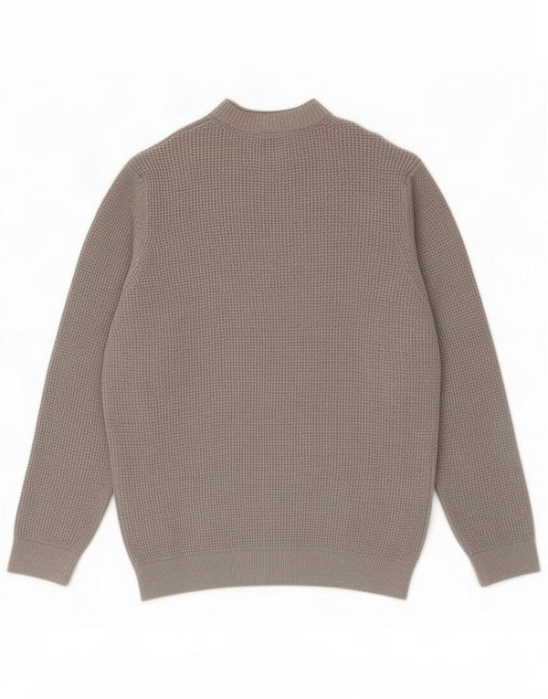 Zara Mens Turtle Neck Jumper Sweater Medium Grey Cotton