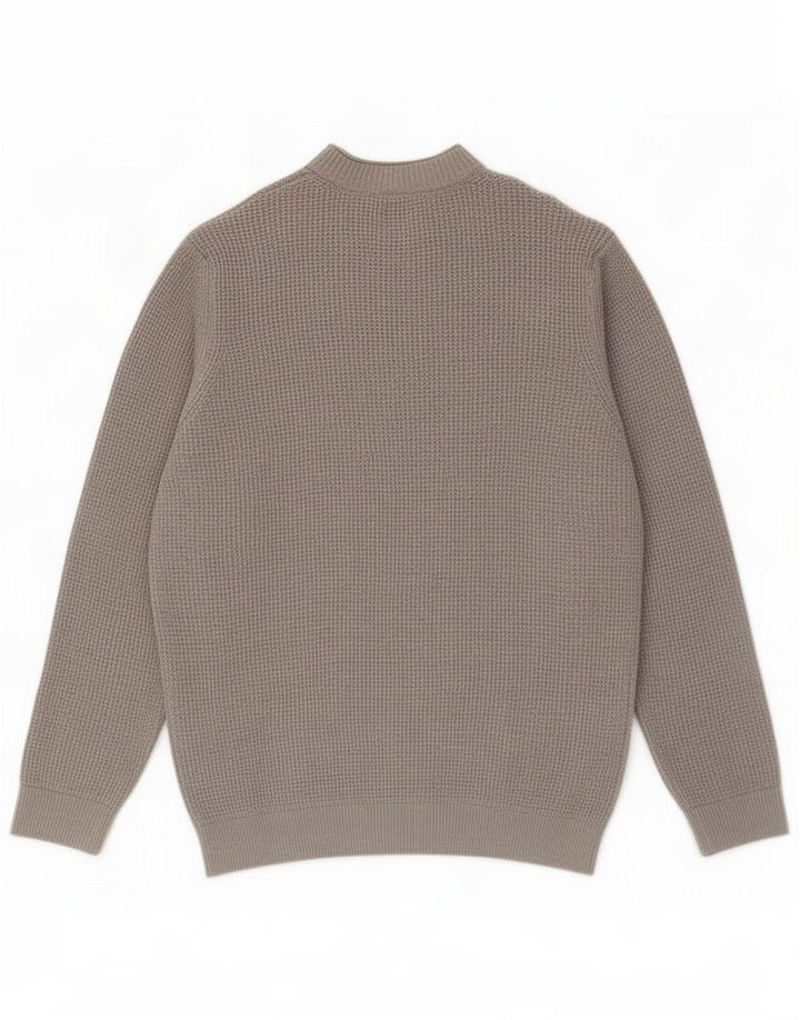 Zara Mens Turtle Neck Jumper Sweater Medium Grey Cotton