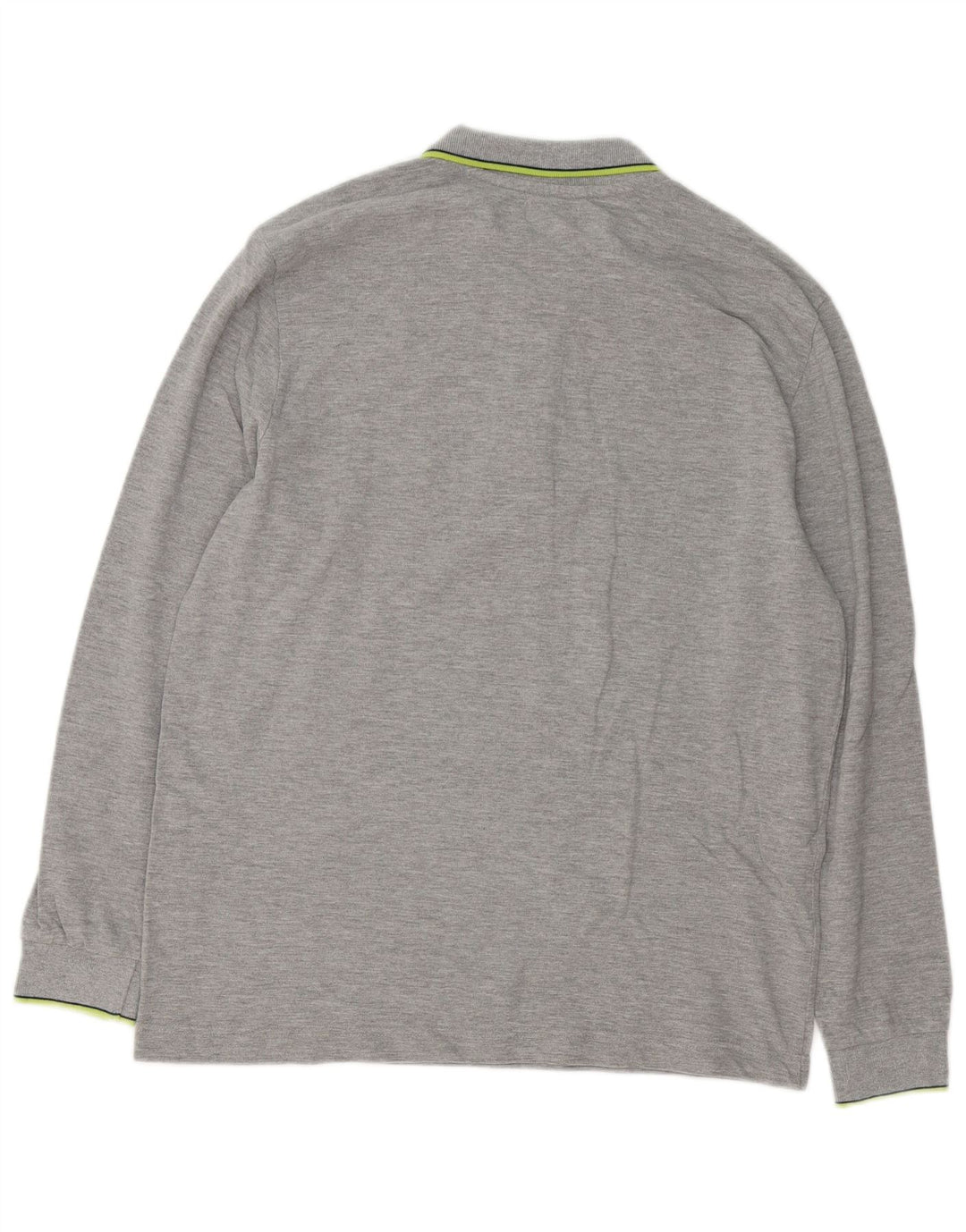 Kappa Mens Long Sleeve Regular Fit Polo Shirt Large Grey Cotton