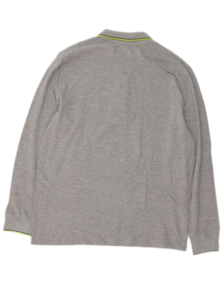 Kappa Mens Long Sleeve Regular Fit Polo Shirt Large Grey Cotton