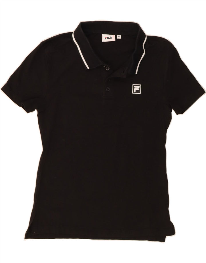 FILA Womens Polo Shirt Medium Black Cotton Vintage Fila and Second-Hand Fila from Messina Hembry 