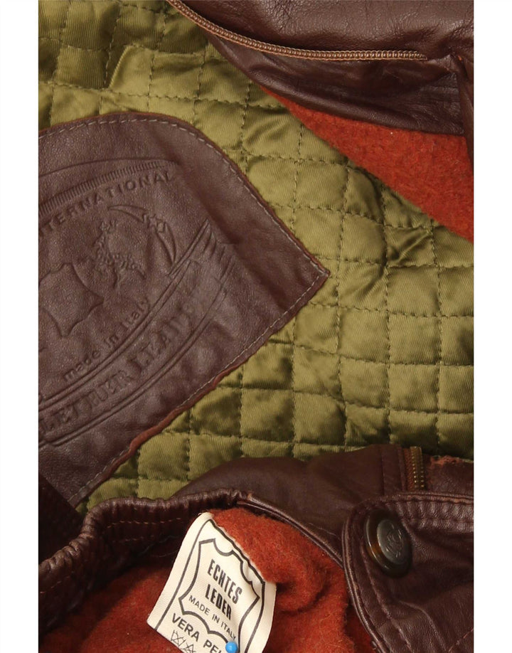 Vintage Mens Leather Jacket UK 40 Large Brown