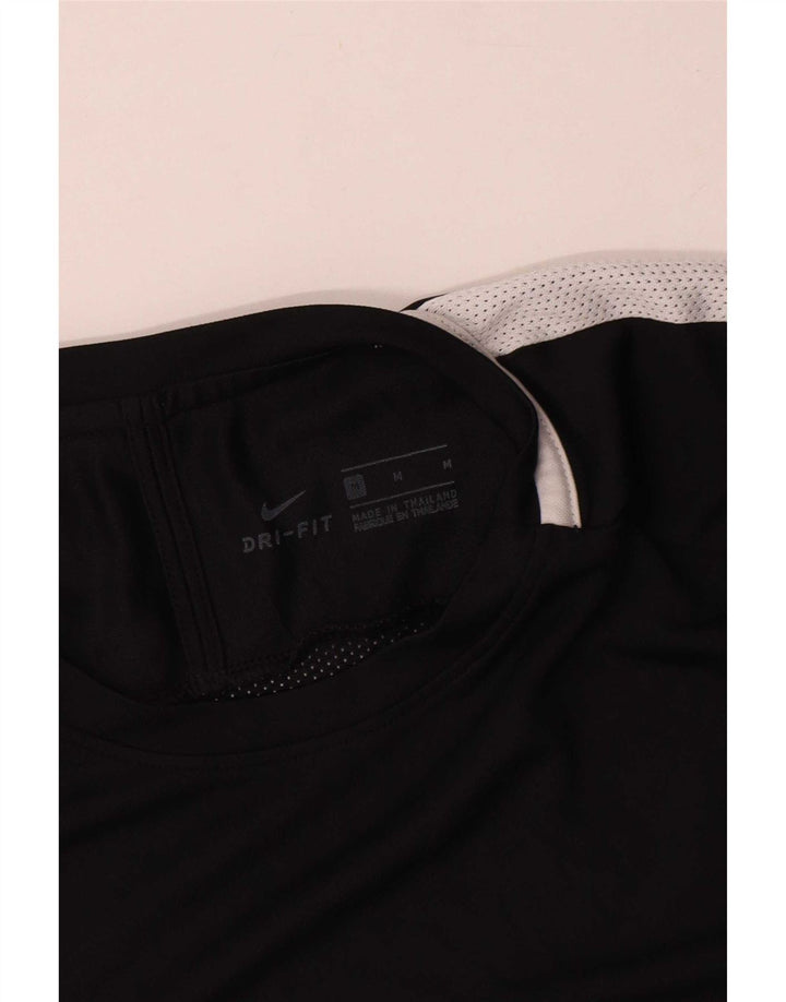 Nike Mens Dri Fit T-Shirt Top Medium Black Colourblock Polyester