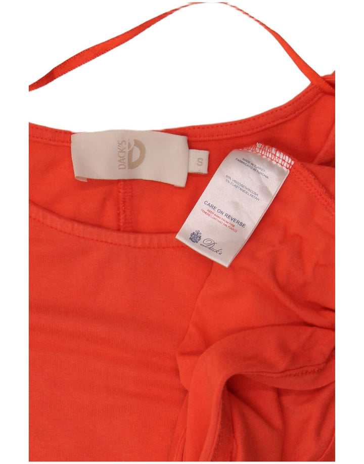 Dack's Womens Oversized Top 3/4 Sleeve UK 10 Small Orange Viscose