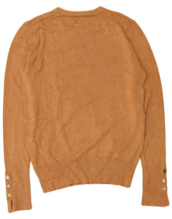 Zara Womens Crew Neck Jumper Sweater UK 16 Large Beige