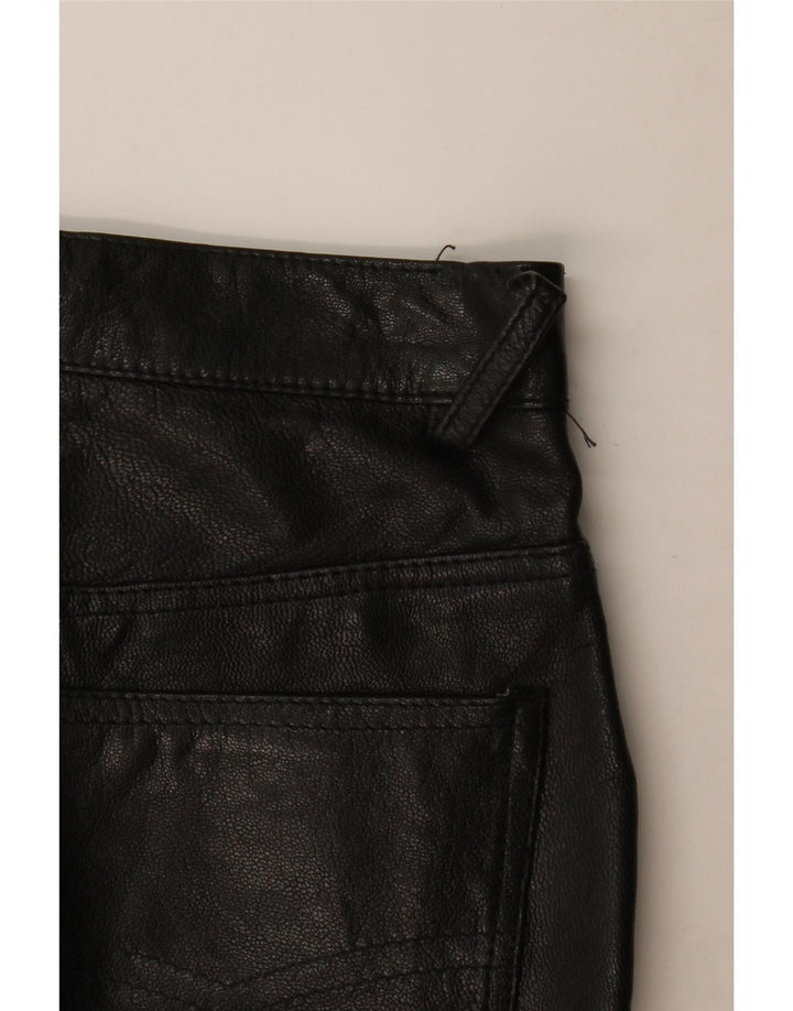 Front Line Womens Straight Leather Trousers W30 L28 Black Leather