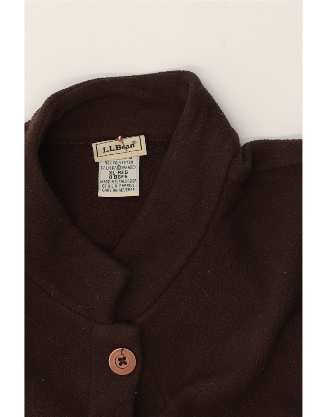 L.L.BEAN Womens Fleece Jacket UK 18 XL Brown Polyester