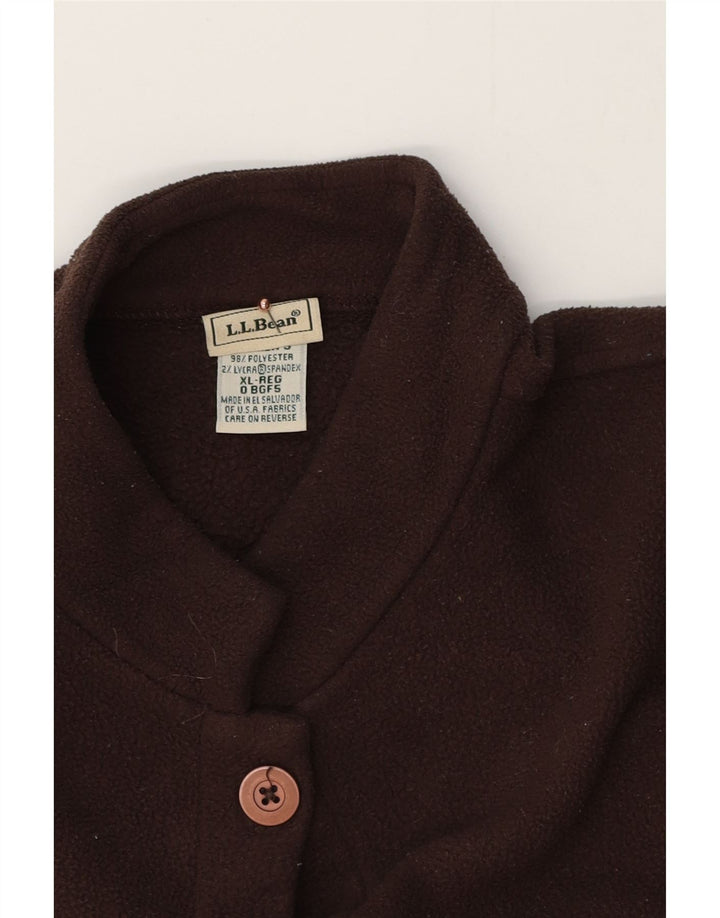 L.L.BEAN Womens Fleece Jacket UK 18 XL Brown Polyester