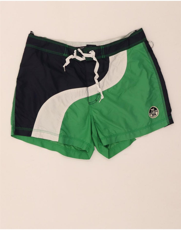 NORTH SAILS Mens Swimming Shorts Medium  Green Colourblock